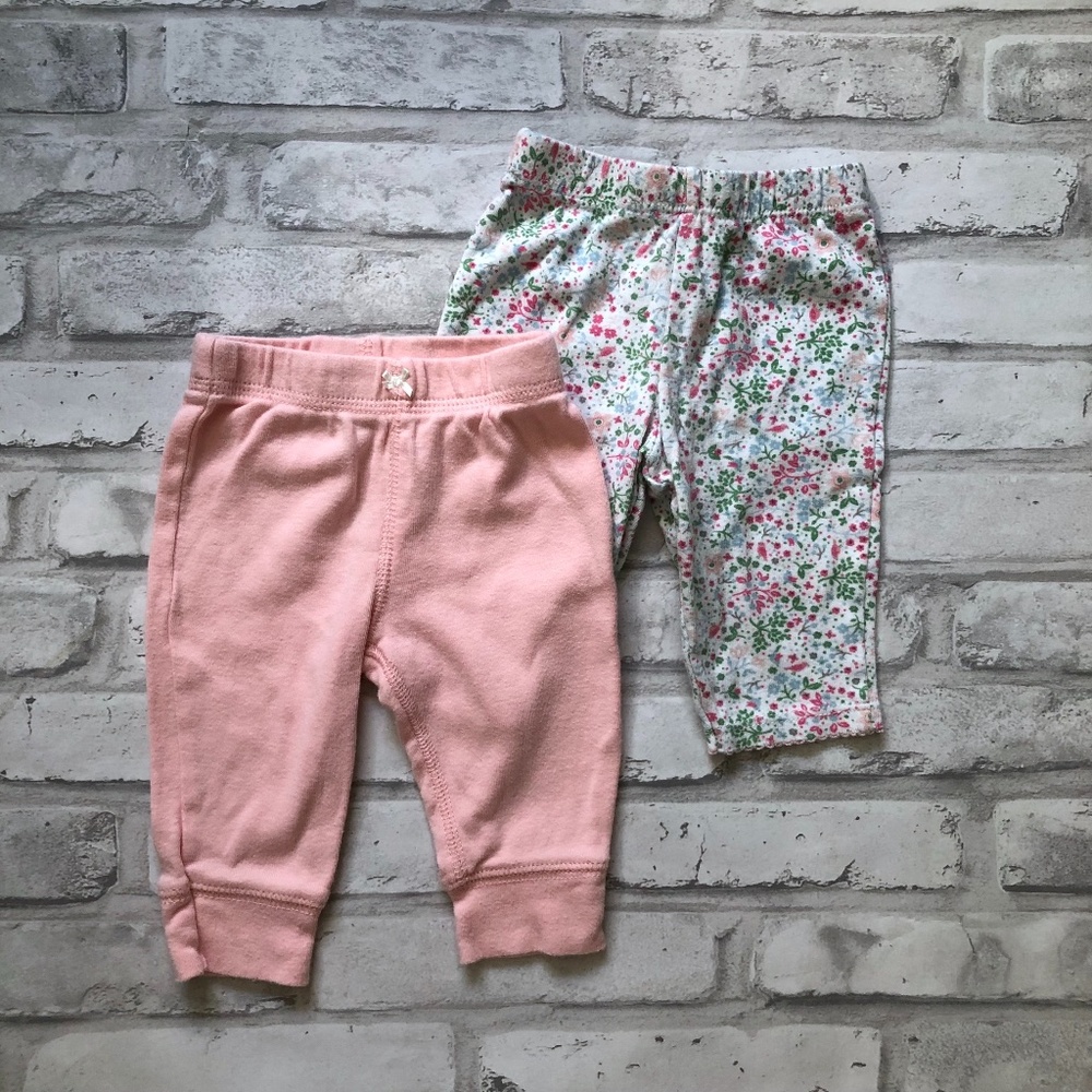 CARTER'S | Girl's Pants Bundle Floral Pink Bunny 3M